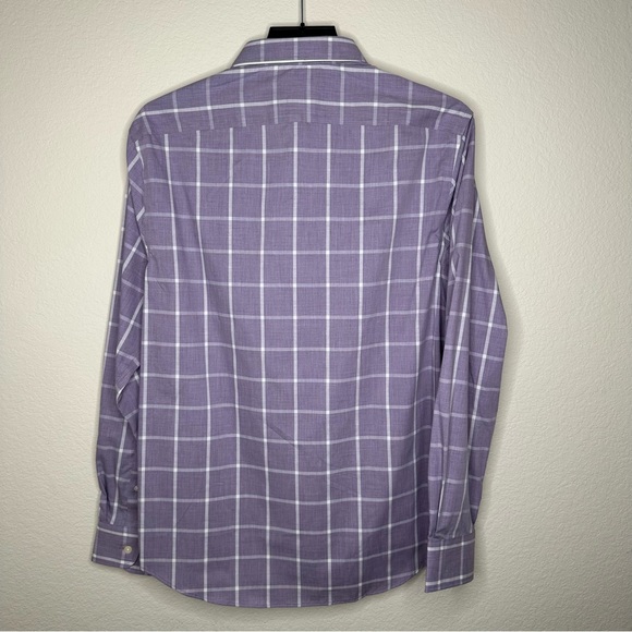 Men's Joseph Abboud Long Sleeve Button Up Purple Dress Shirt Size M - Picture 6 of 7